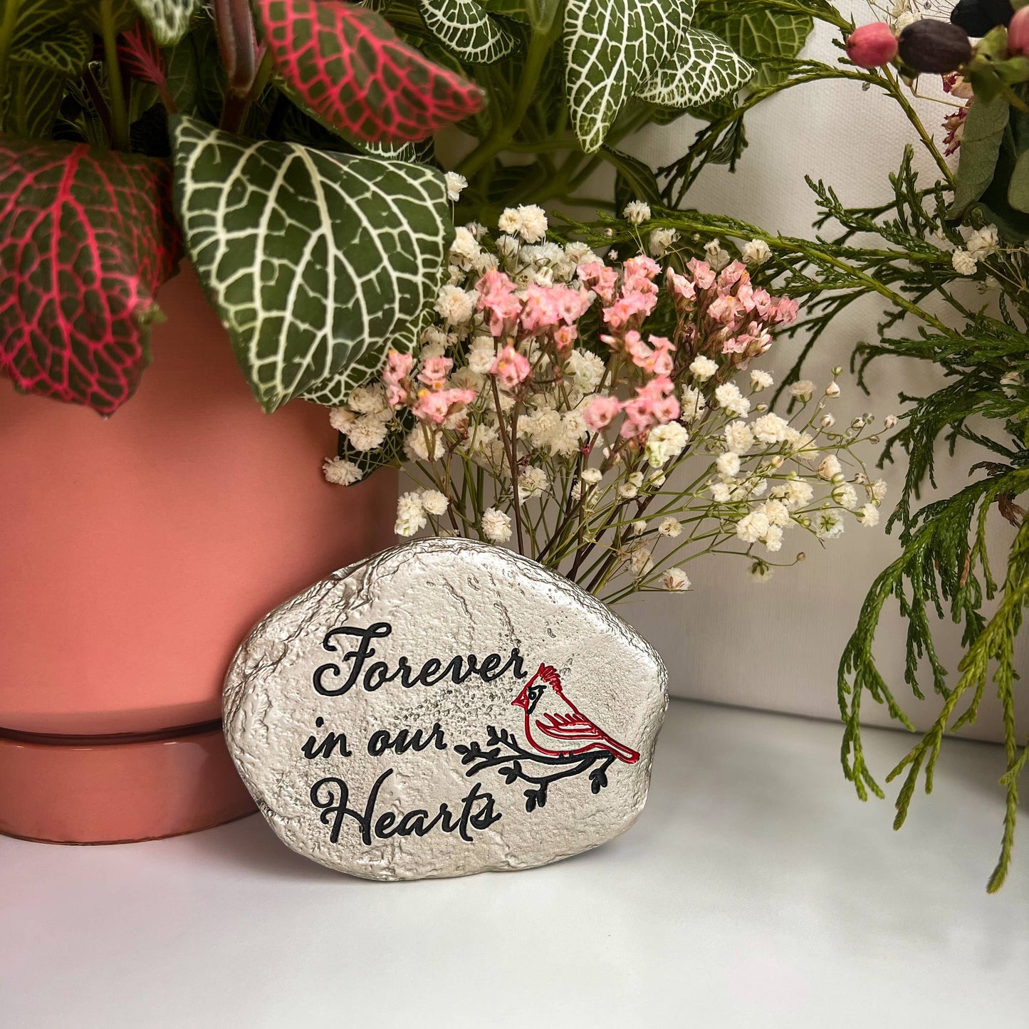 Forever Cardinal Garden Key Stone
