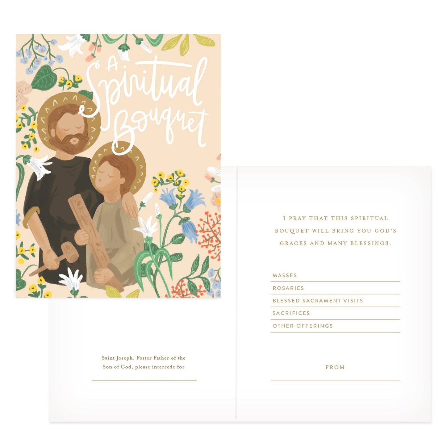 GC-St. Joseph Spiritual Bouquet Card (Box of 6)