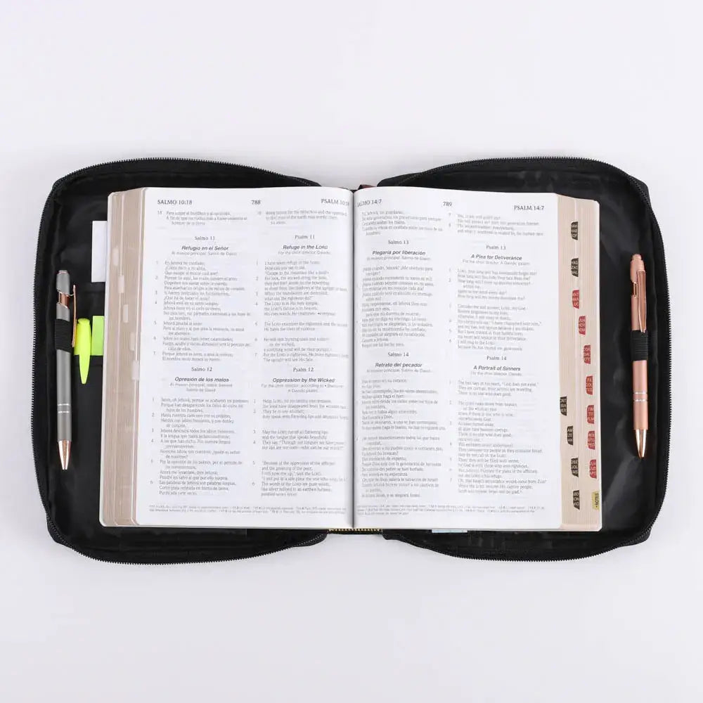 Canvas Bible Cover - Cross Patch - M