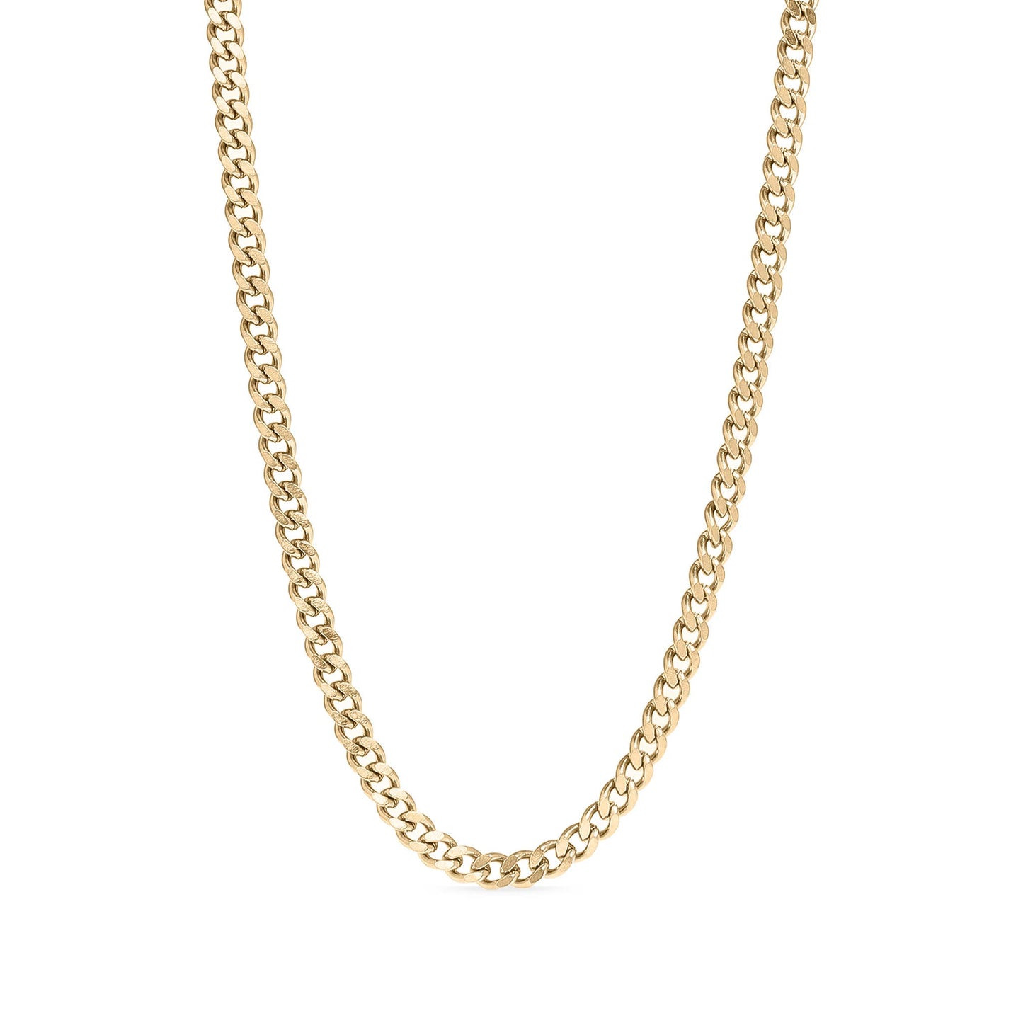 Stainless Steel Gold Curb Chain Necklace