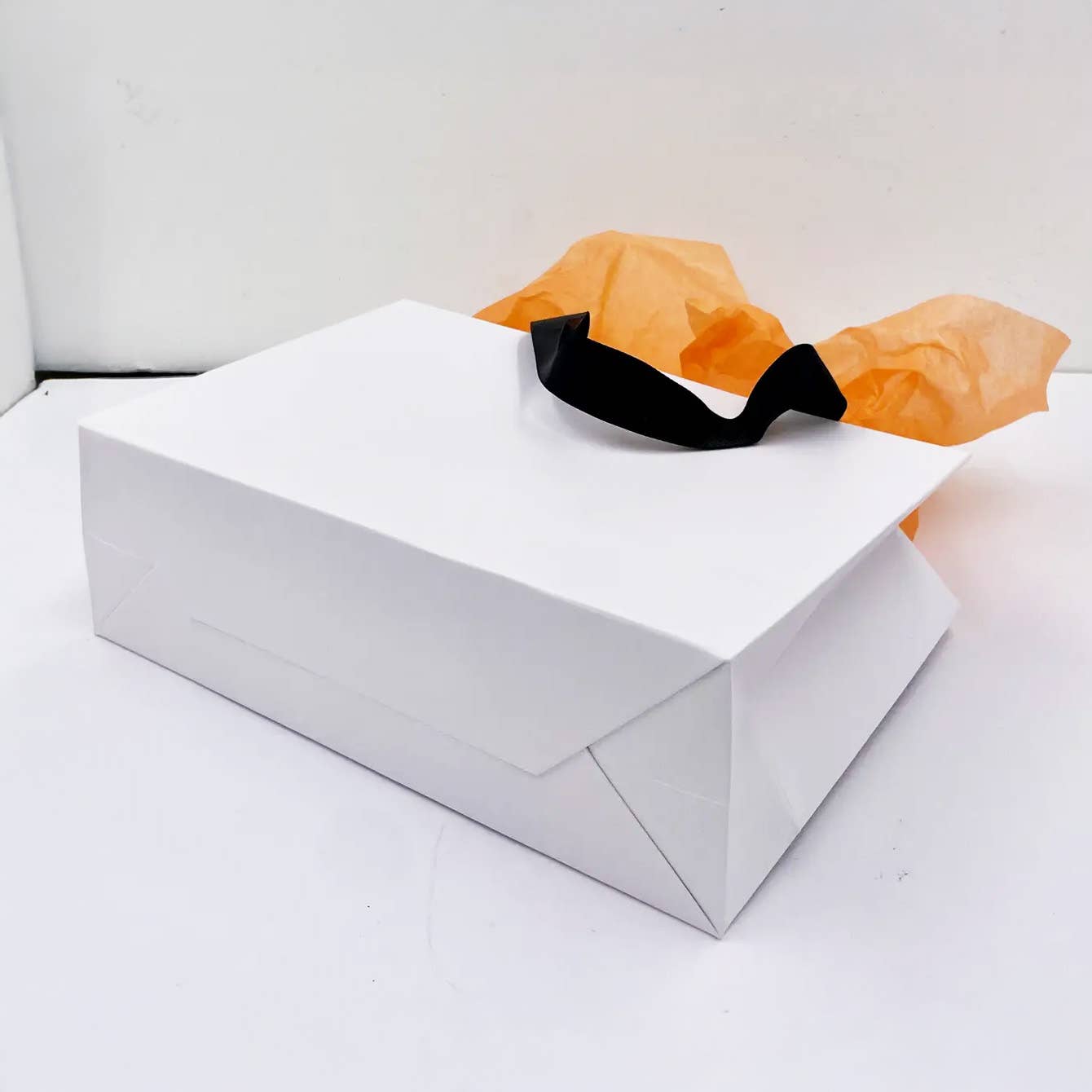 premium Threaded Rope White Gift Bag w/ free tissue