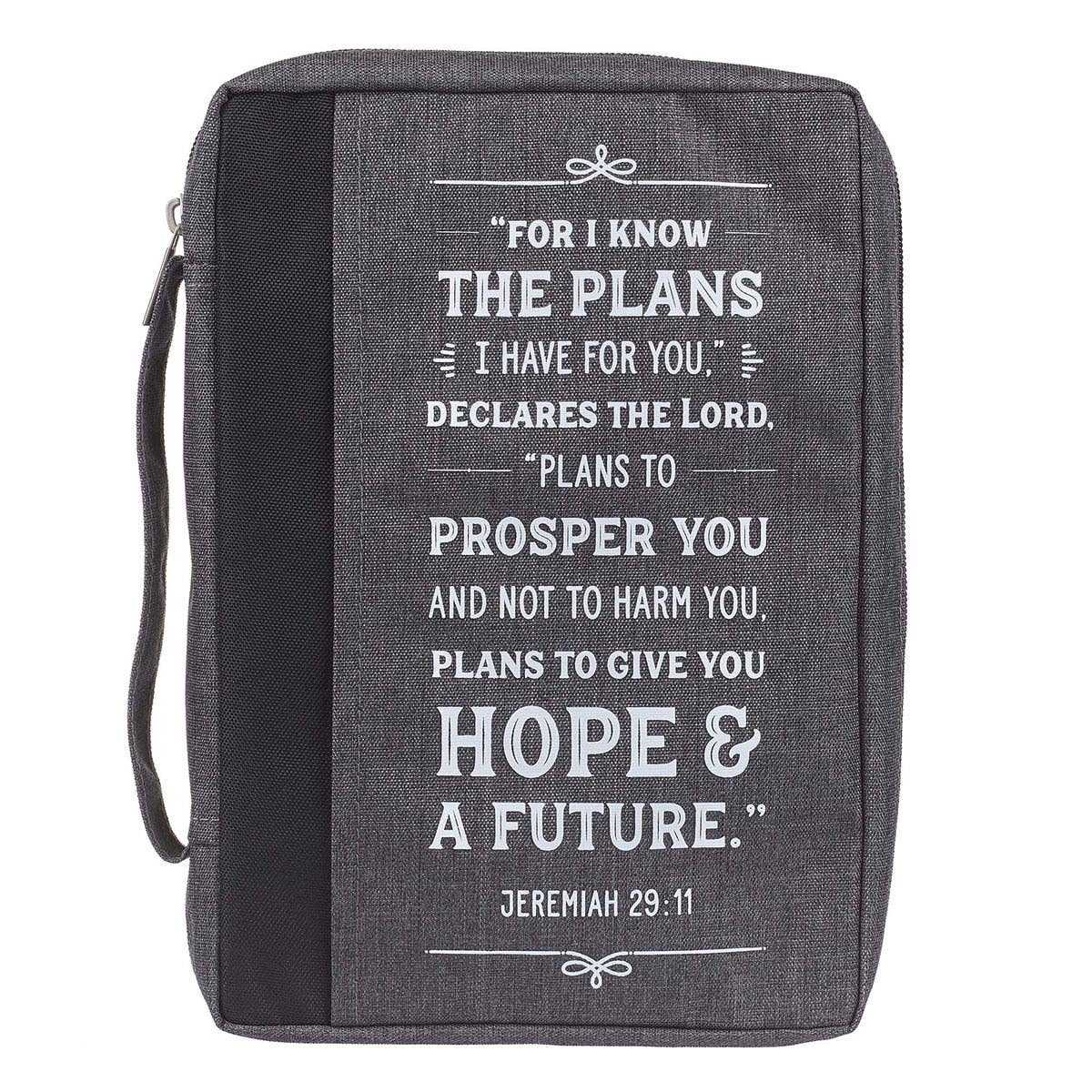 Bible Cover Value Gray/Black I Know the Plans Jer. 29:11