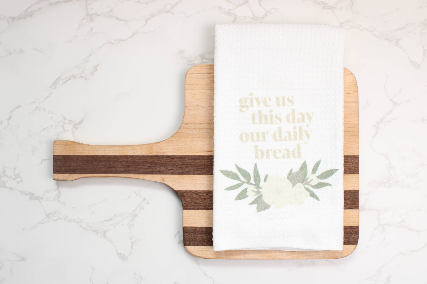Give Us This Day Our Daily Bread Tea Towel, Catholic Decor