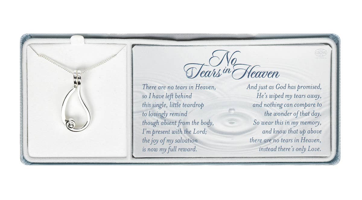 'No Tears In Heaven' Ring Holder Necklace w/24" Chain (SP)