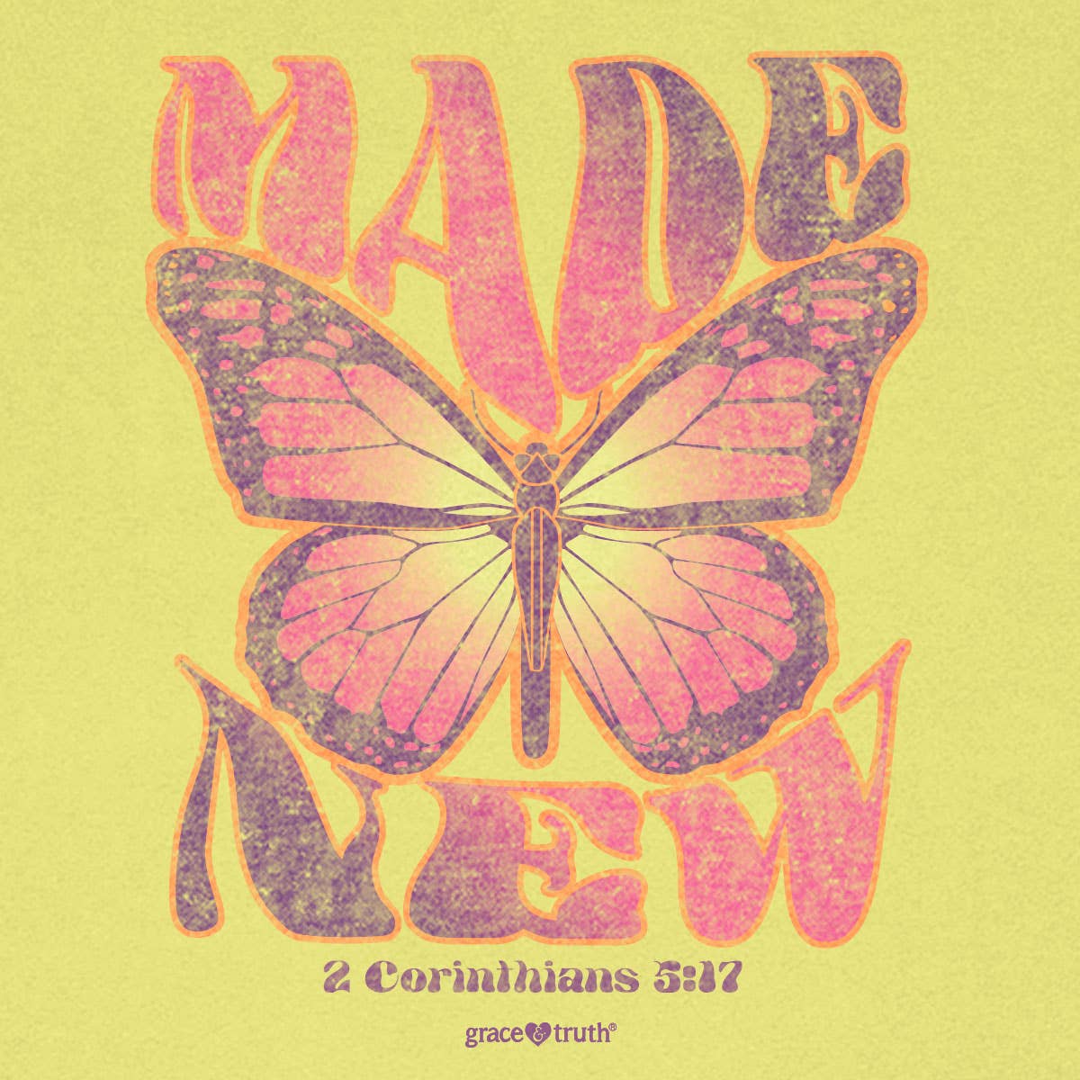 Grace & truth Womens T-Shirt Made New Butterfly