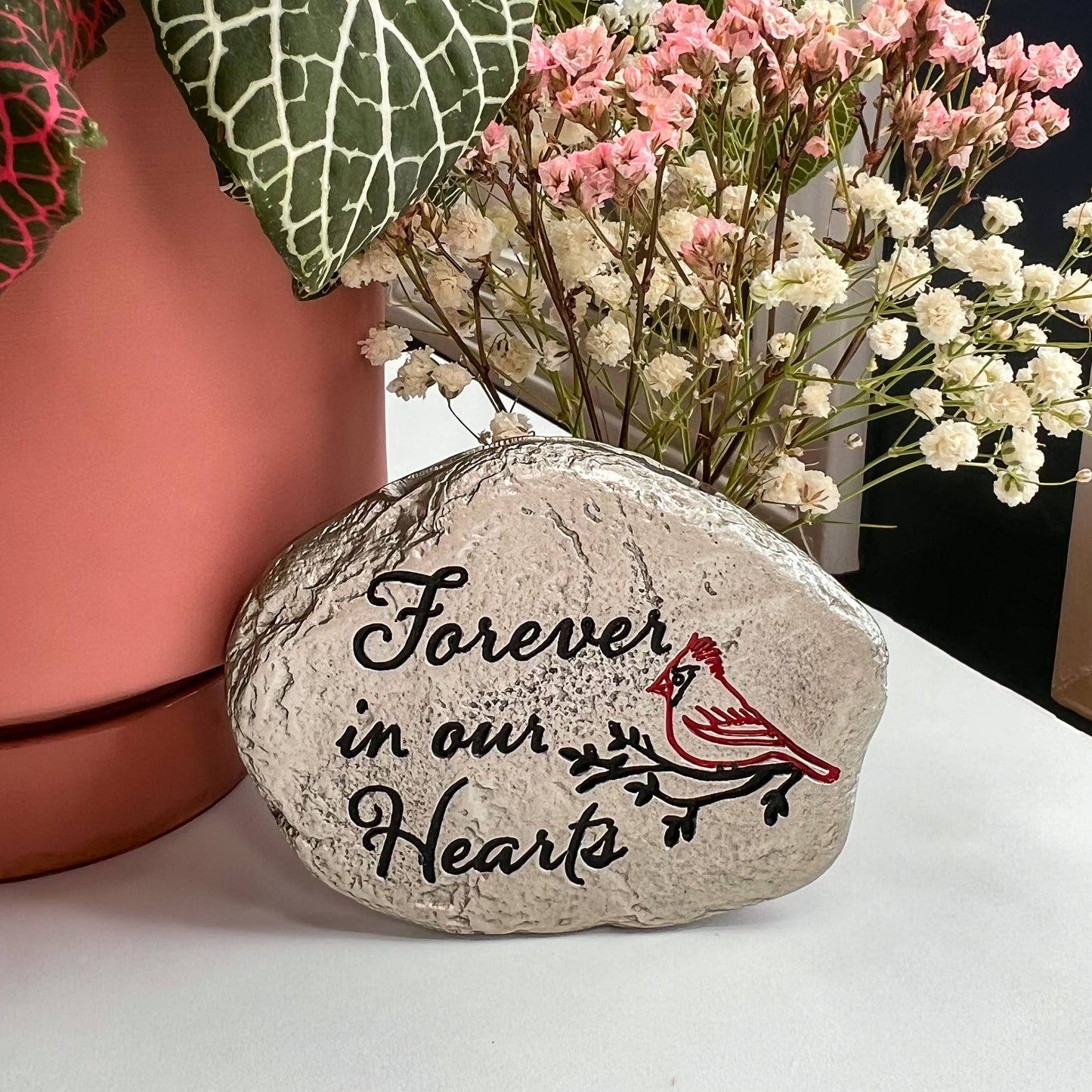 Forever Cardinal Garden Key Stone