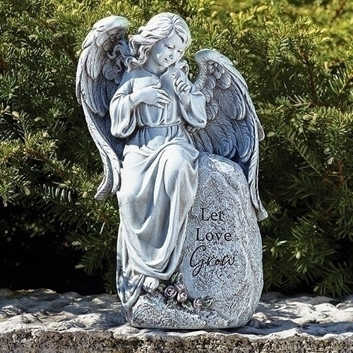 12"H SEATED ANGEL GARDEN STATUE
