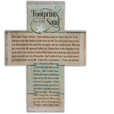Footprints Wall Cross