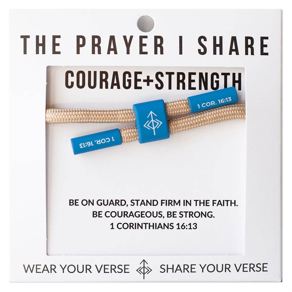 COURAGE + STRENGTH Bracelet, Christian Cord Bracelet