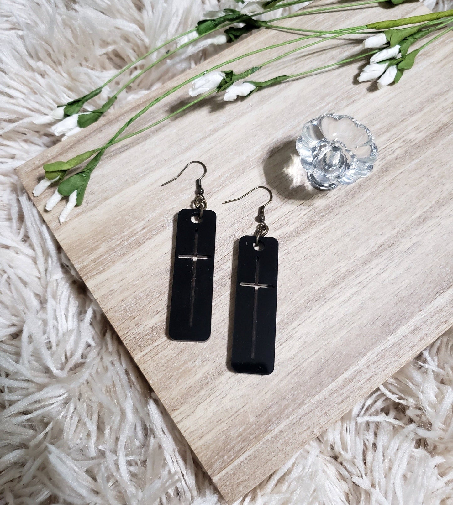 Acrylic Cross Earrings - Mini