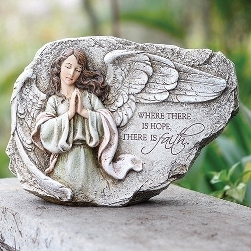 8.25"H PRAYING ANGEL GARDEN STONE