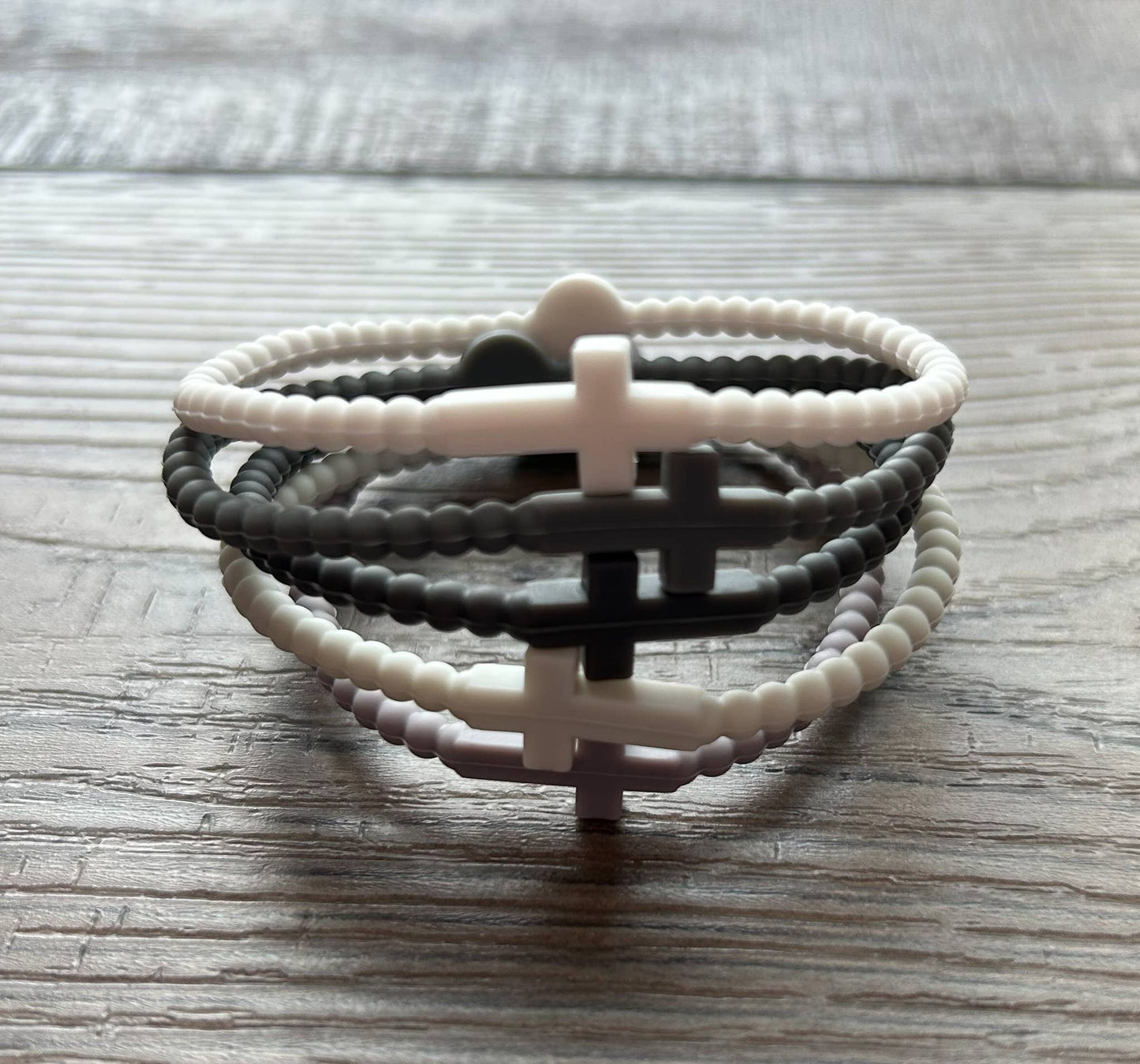 Silicone Cross Bracelet Set of 5