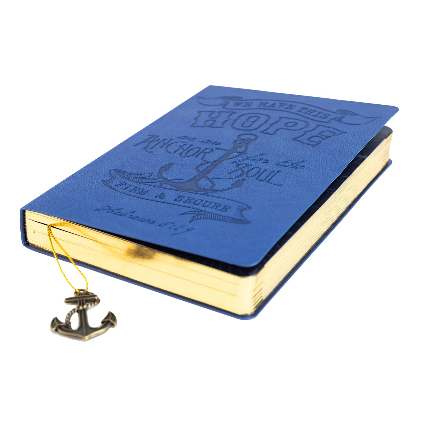 Dangle Journal : Leather Wrapped Blue Hope Anchor
