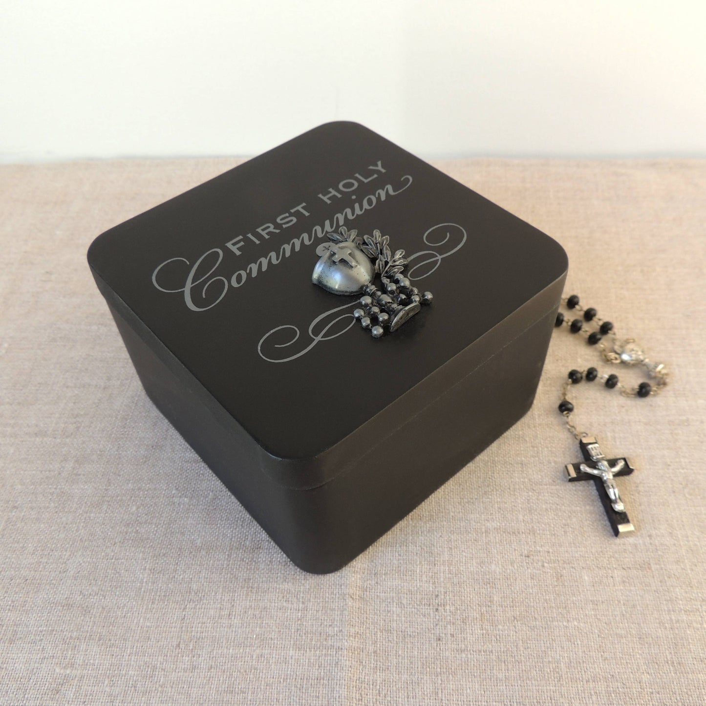 Communion Black Keepsake Box
