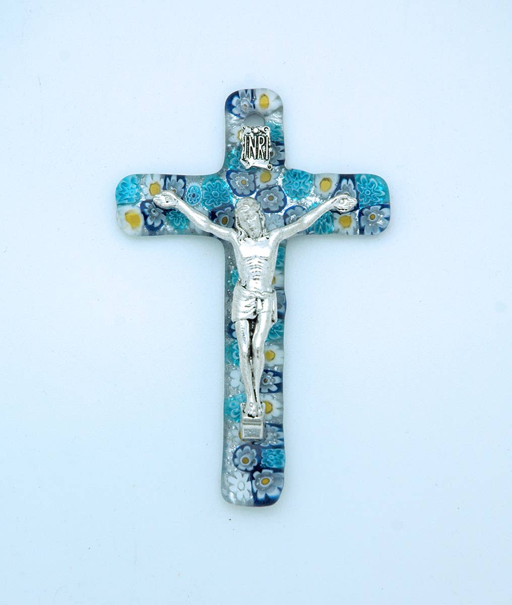 IG1485B - Italian Murano Glass Crucifix