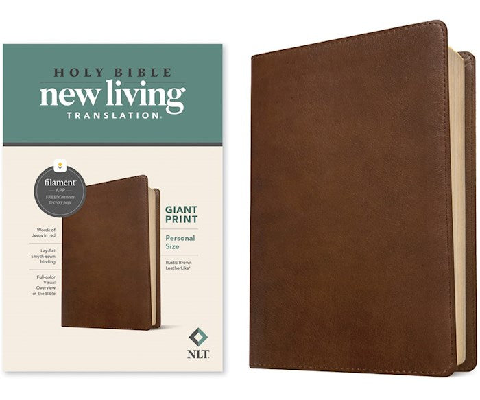 NLT Personal Size Giant Print Bible-Rustic Brown LeatherLike