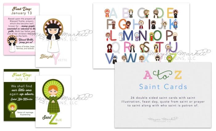A to Z Saint Cards (26 Pack)