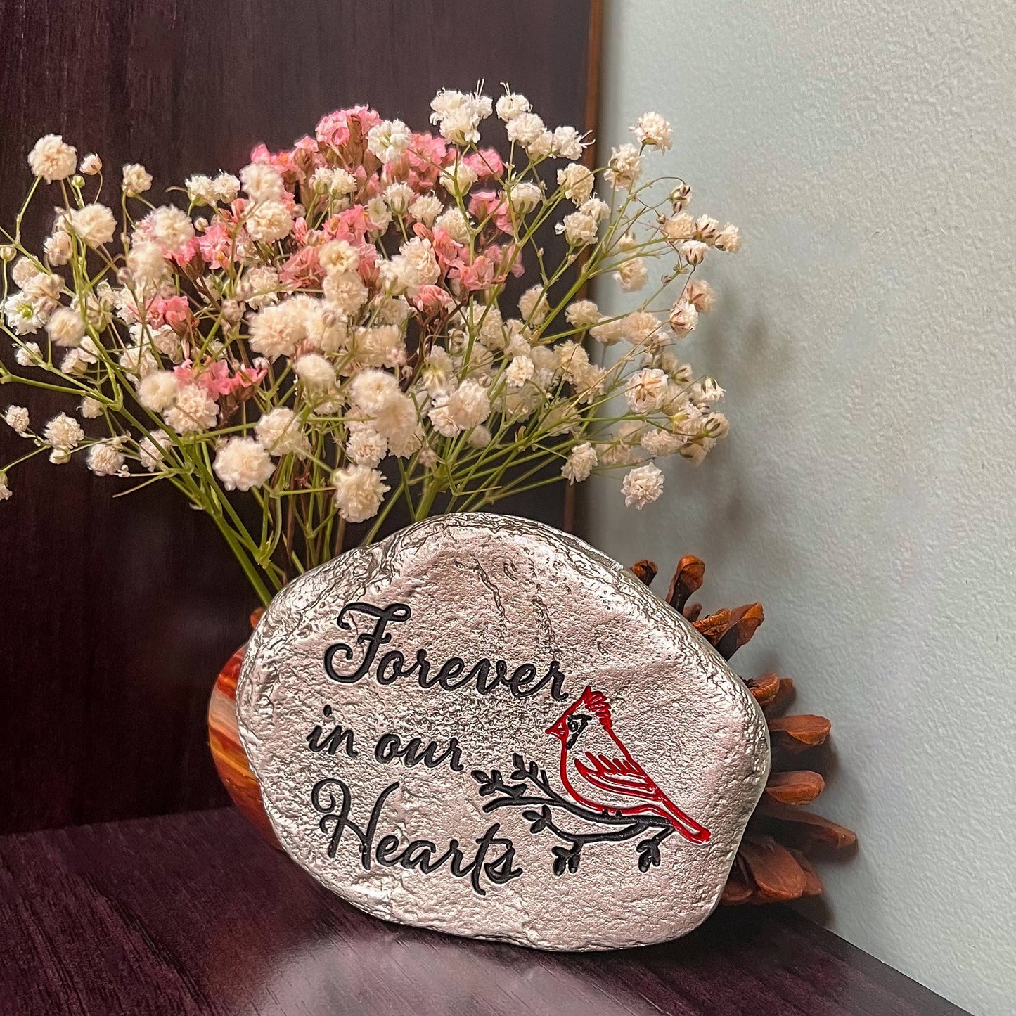 Forever Cardinal Garden Key Stone