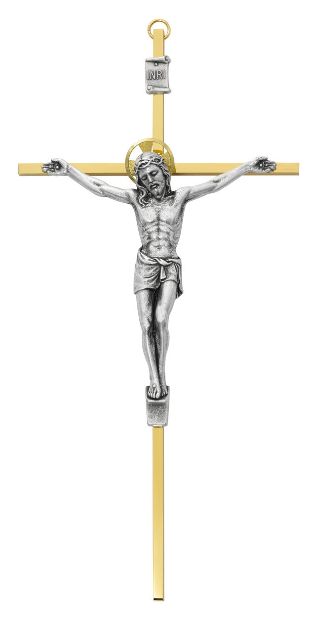 10" TUTONE BRASS CRUCIFIX