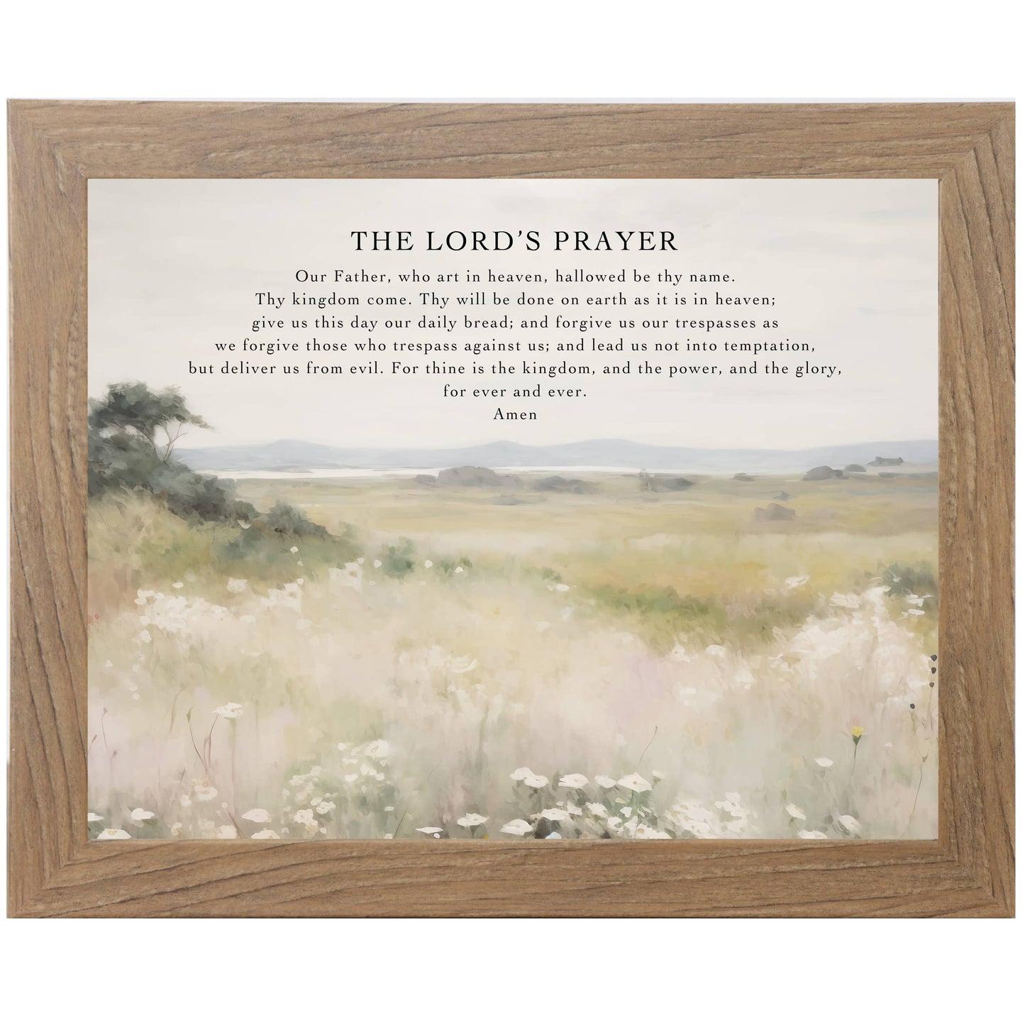 The Lord's Prayer Framed Christian Art Sign