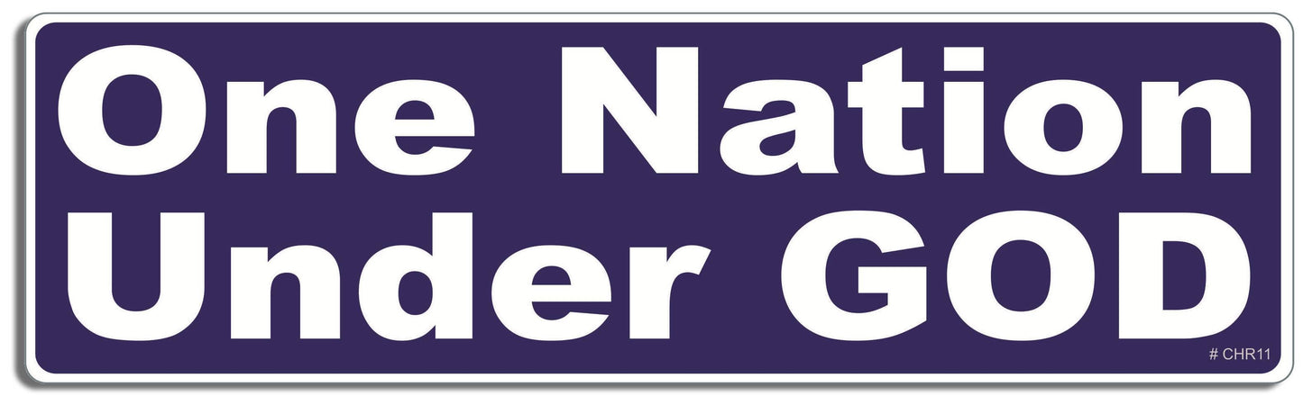 One Nation Under God - Christian Bumper Sticker, Car Magnet