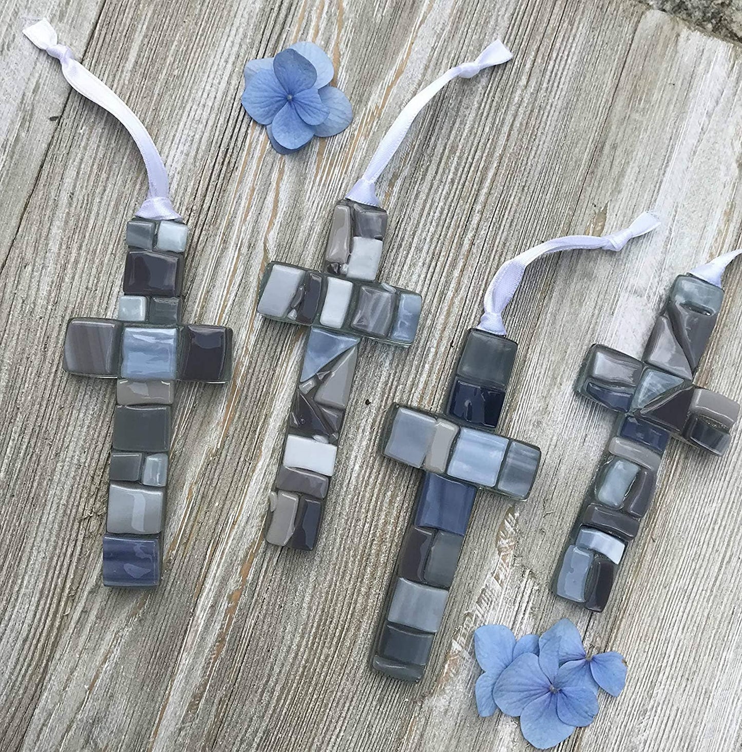 Handmade Mosaic Glass Cross Wedding Day Gift Frame