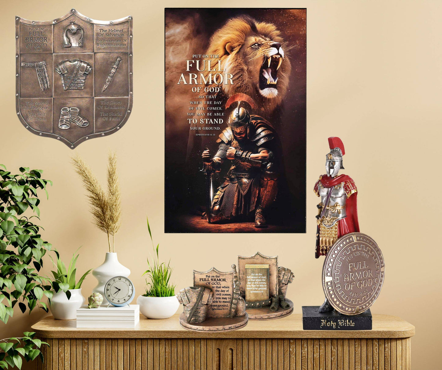 Figurine Full Armor Of God Red Gold 6H