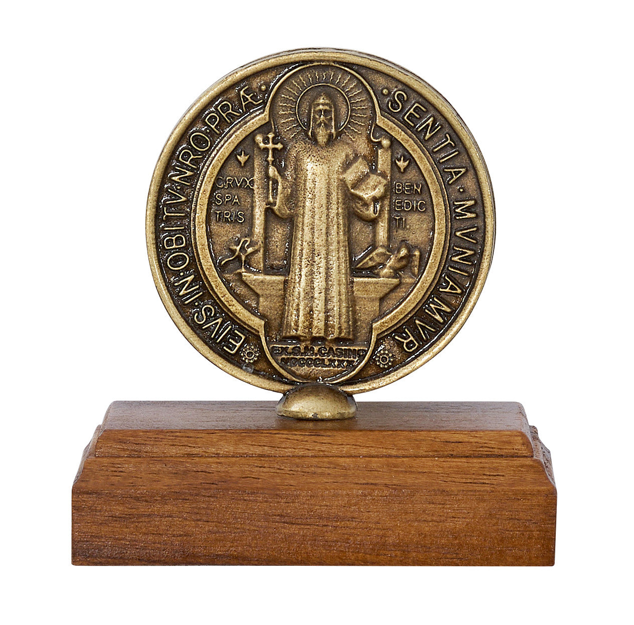 ST. BENEDICT COIN ON WOOD BASE