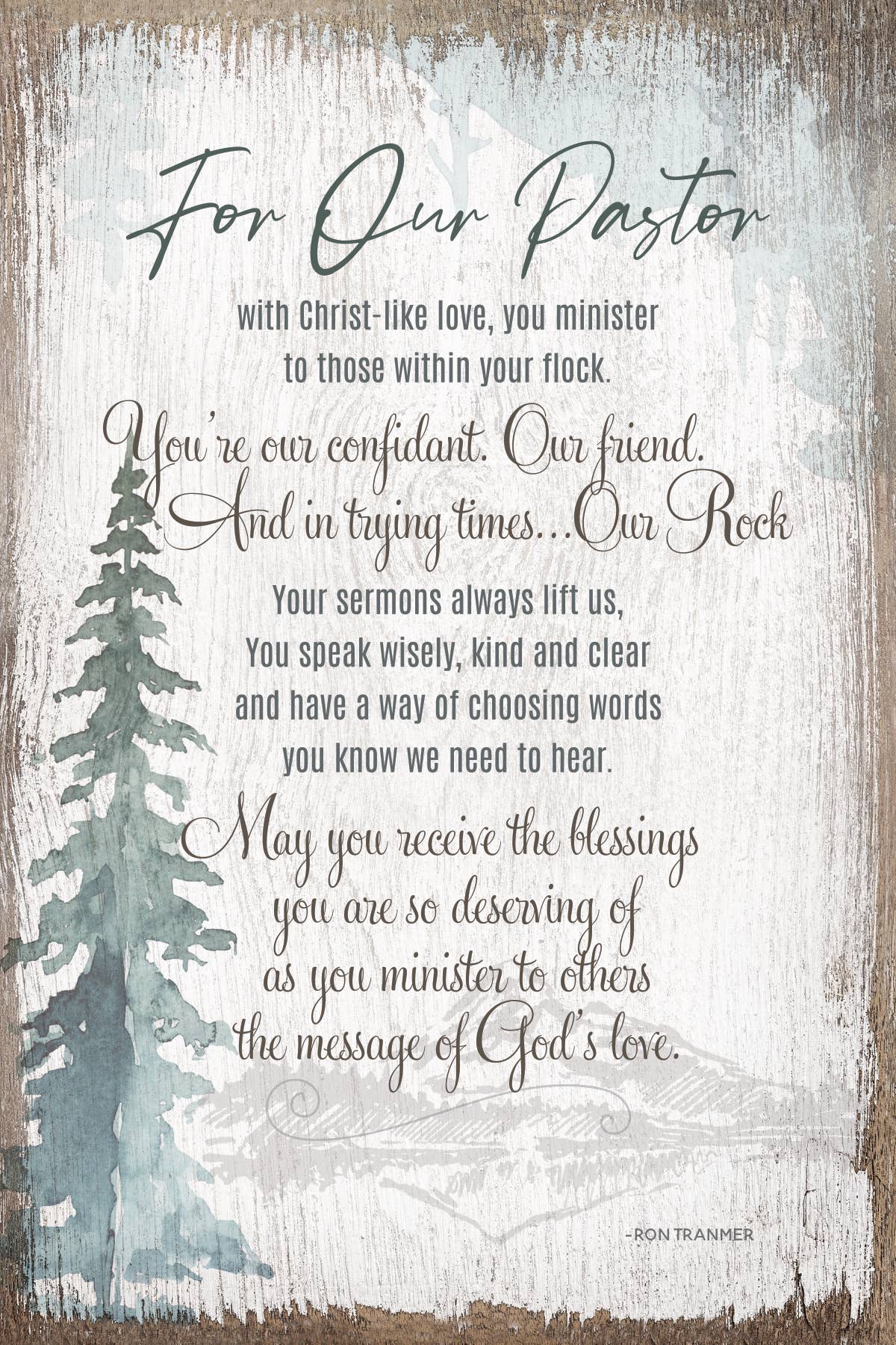 For Our Pastor - Timeless Sentiment Plaques 6X9 Wood Plaque