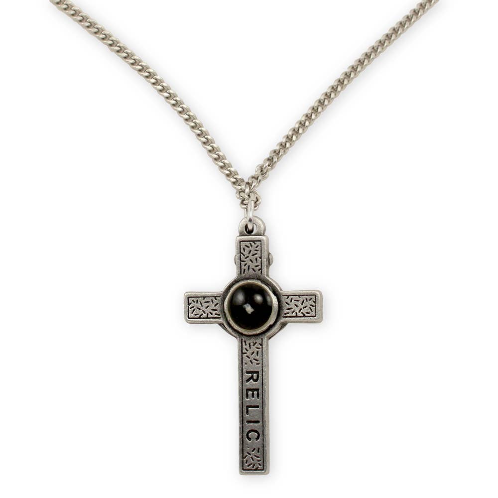 Jerusalem Crucifix with Relic - Pewter with Chain