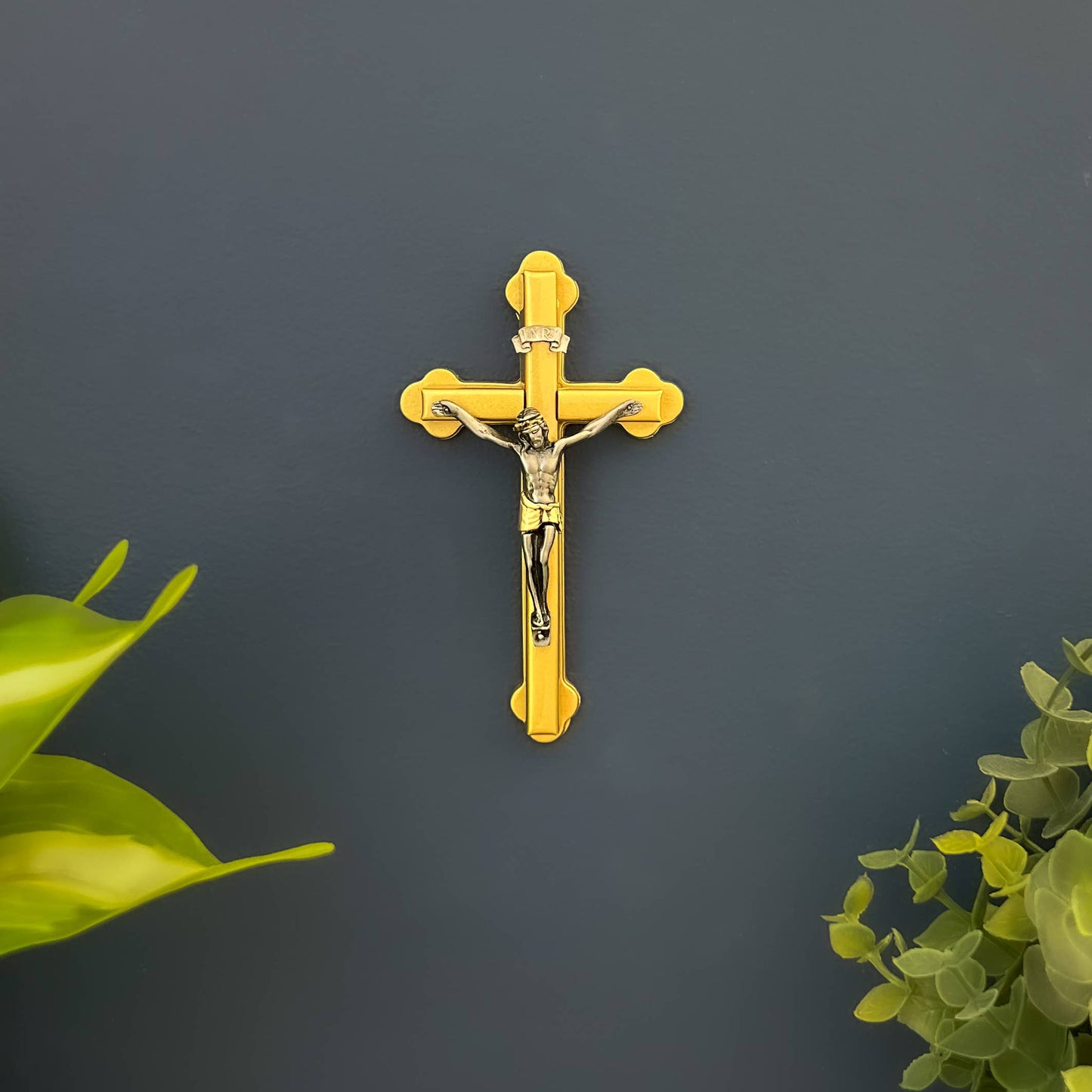 2-tone Mini Wall Crucifix