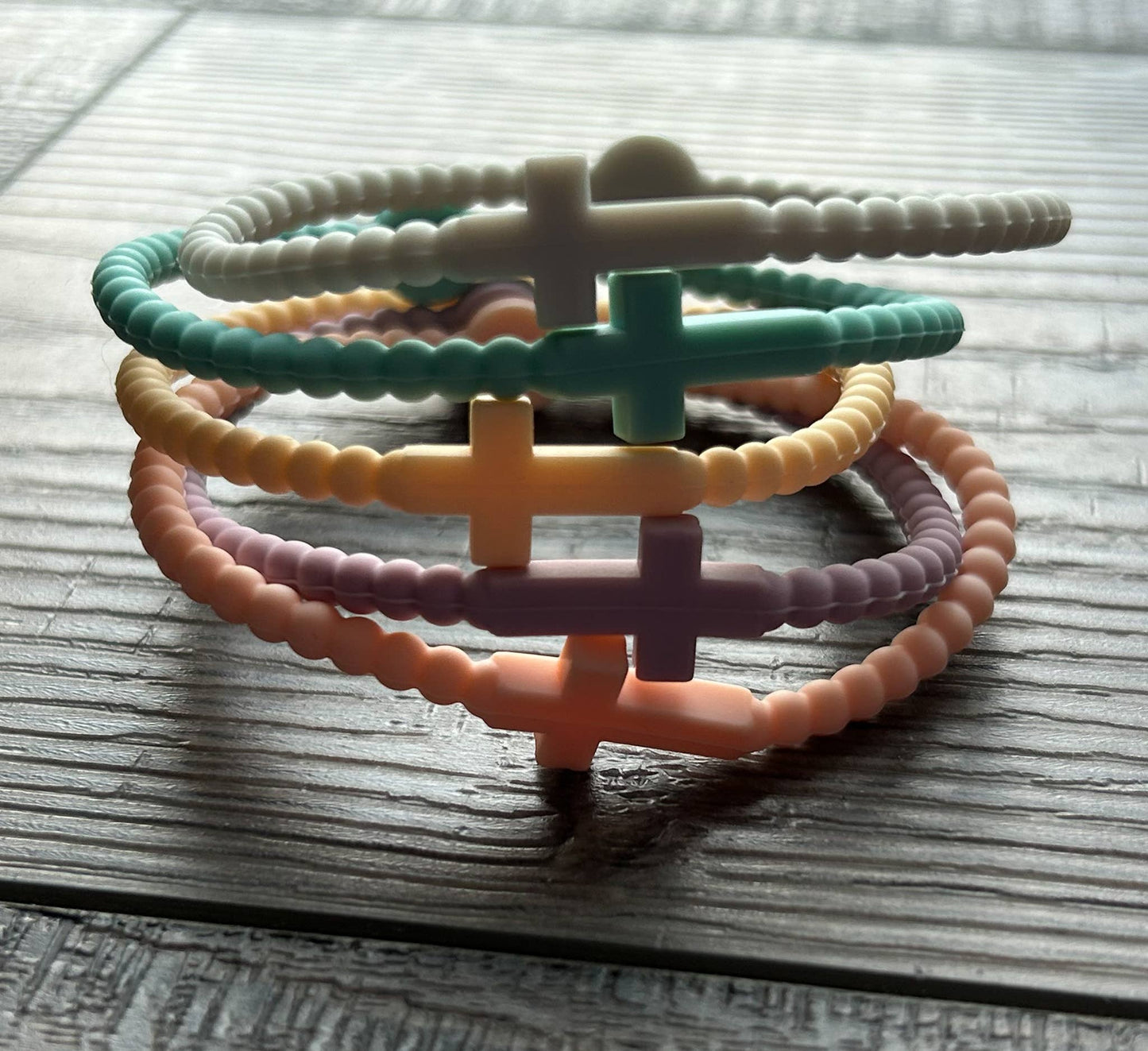 Silicone Cross Bracelet Set of 5