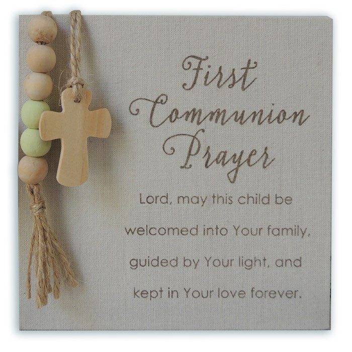 Prayer Plaque W/Beads - First communion