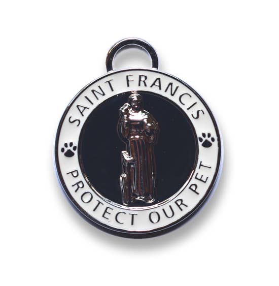 Pet Charm Large Saint Francis of Assisi, White