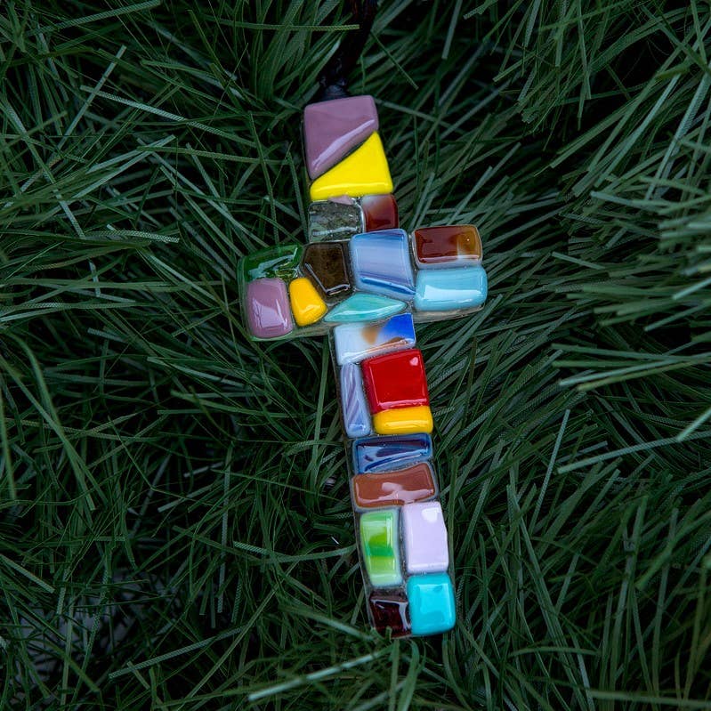 Confirmation Gift Cross for Boy or Girl: Handmade Glass 4462