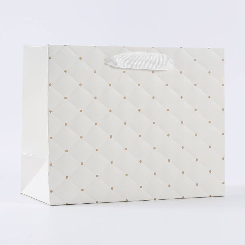 ivory dot wavy surface gift bag w/ tissue