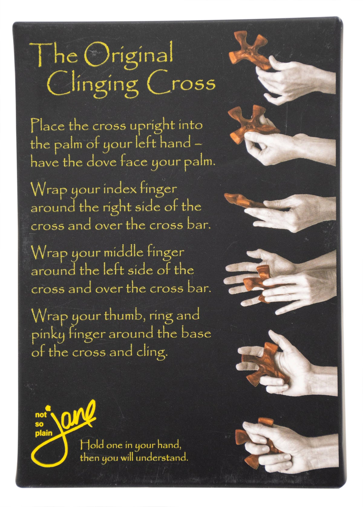 Living Water Clear Clinging Cross with Embedded Crucifix