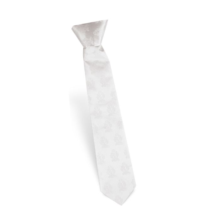 13" Satin White First Communion Clip-on NeckTie