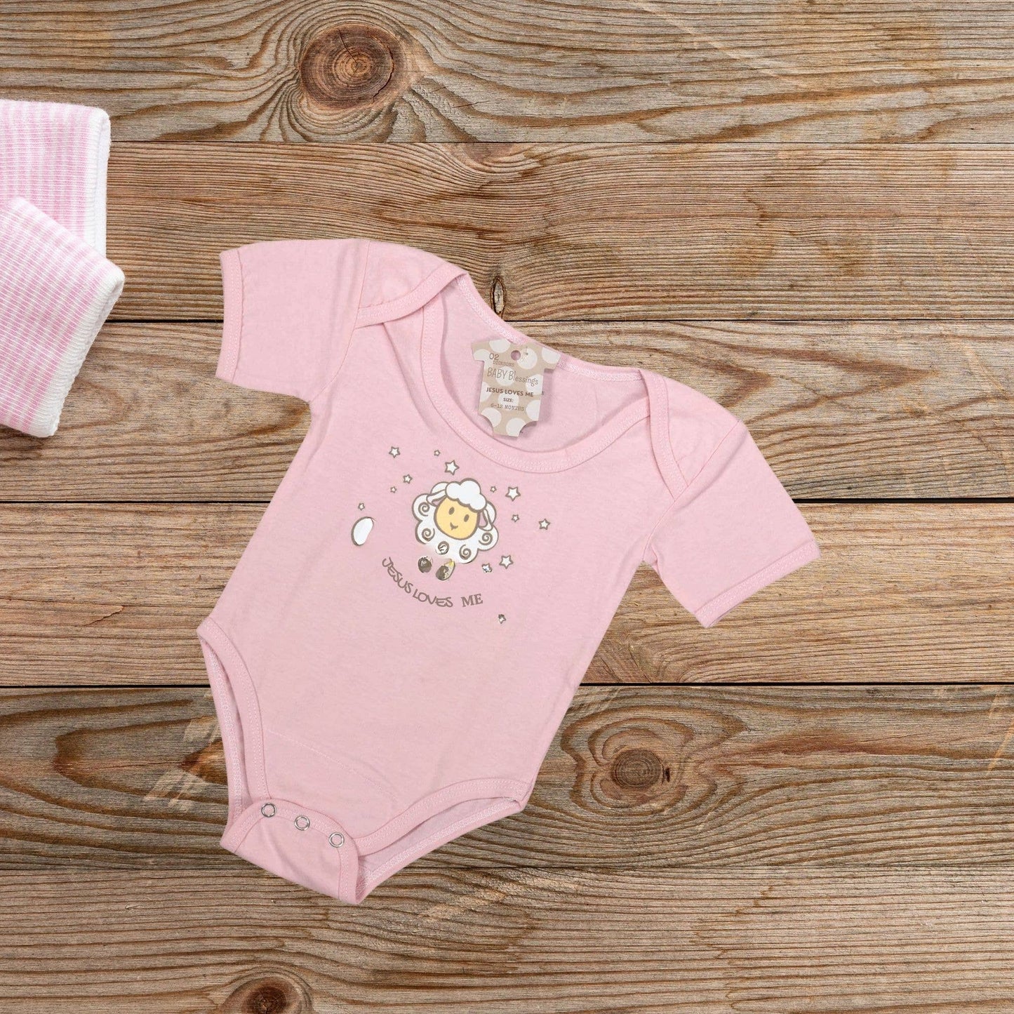 Baby Shirt 6-12Mo Pnk Jesus Love Me Cotn
