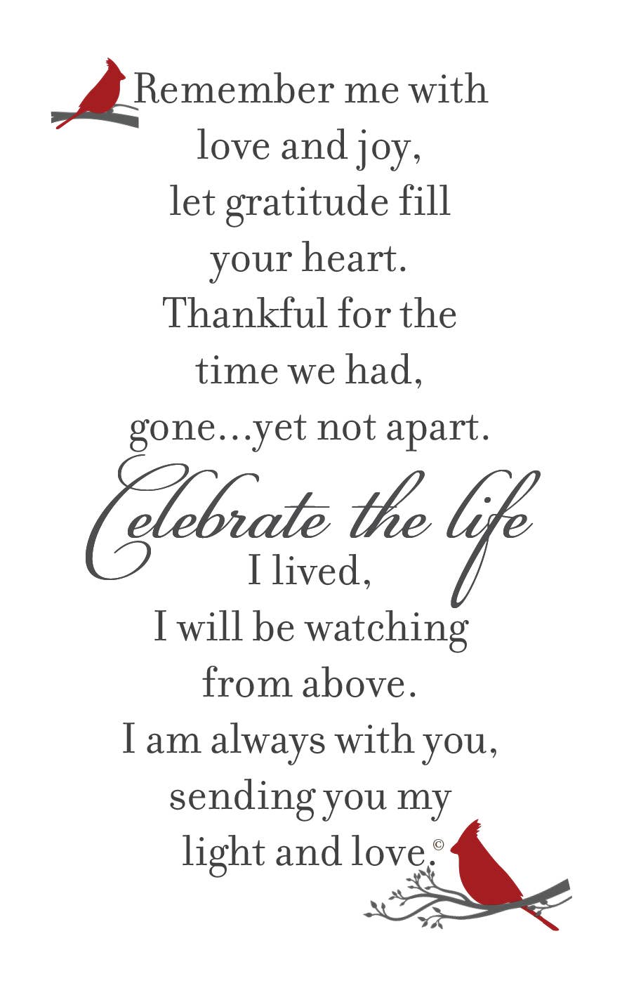 Celebration of Life Memorial Lantern with Sentiment