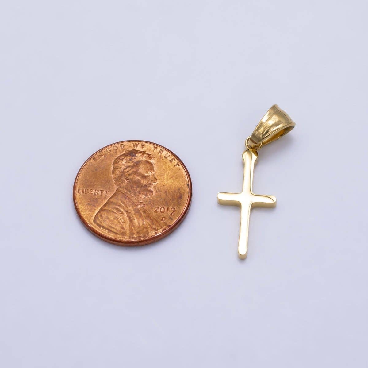 Stainless Steel Religious Cross Minimalist Pendant Silver