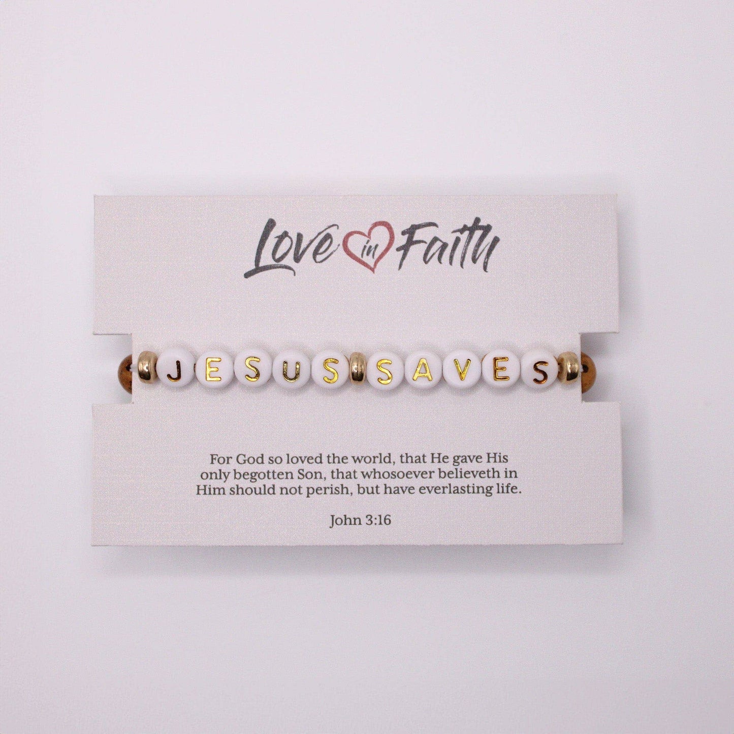 JESUS SAVES Bead & Stone Bracelet