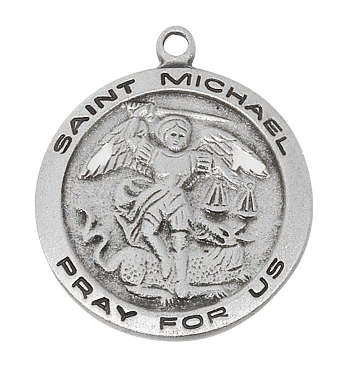 ST MICHAEL Medal pewter 18"CH&B