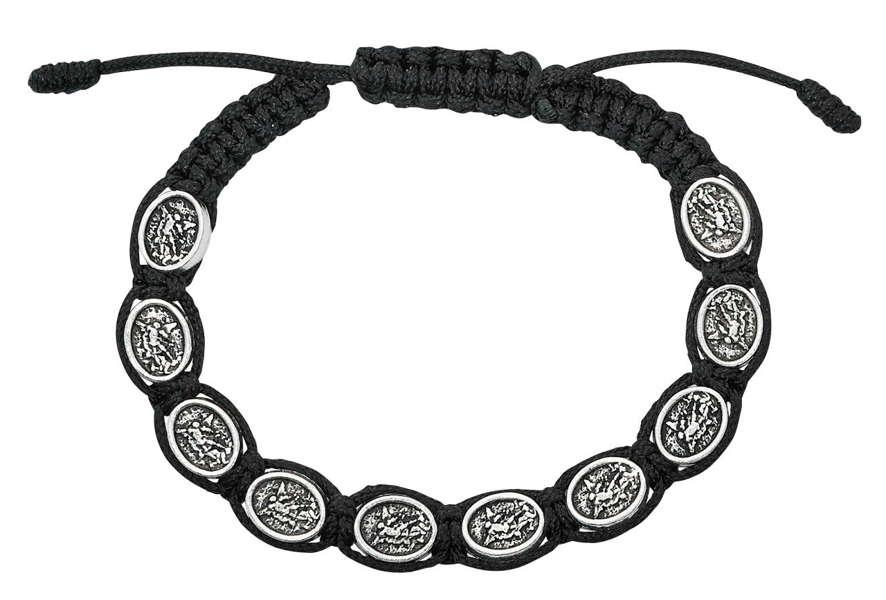 BLACK CORD ST MICHAEL BRACELET