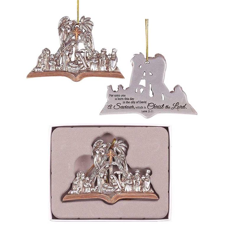 Christmas Nativity Book Ornament