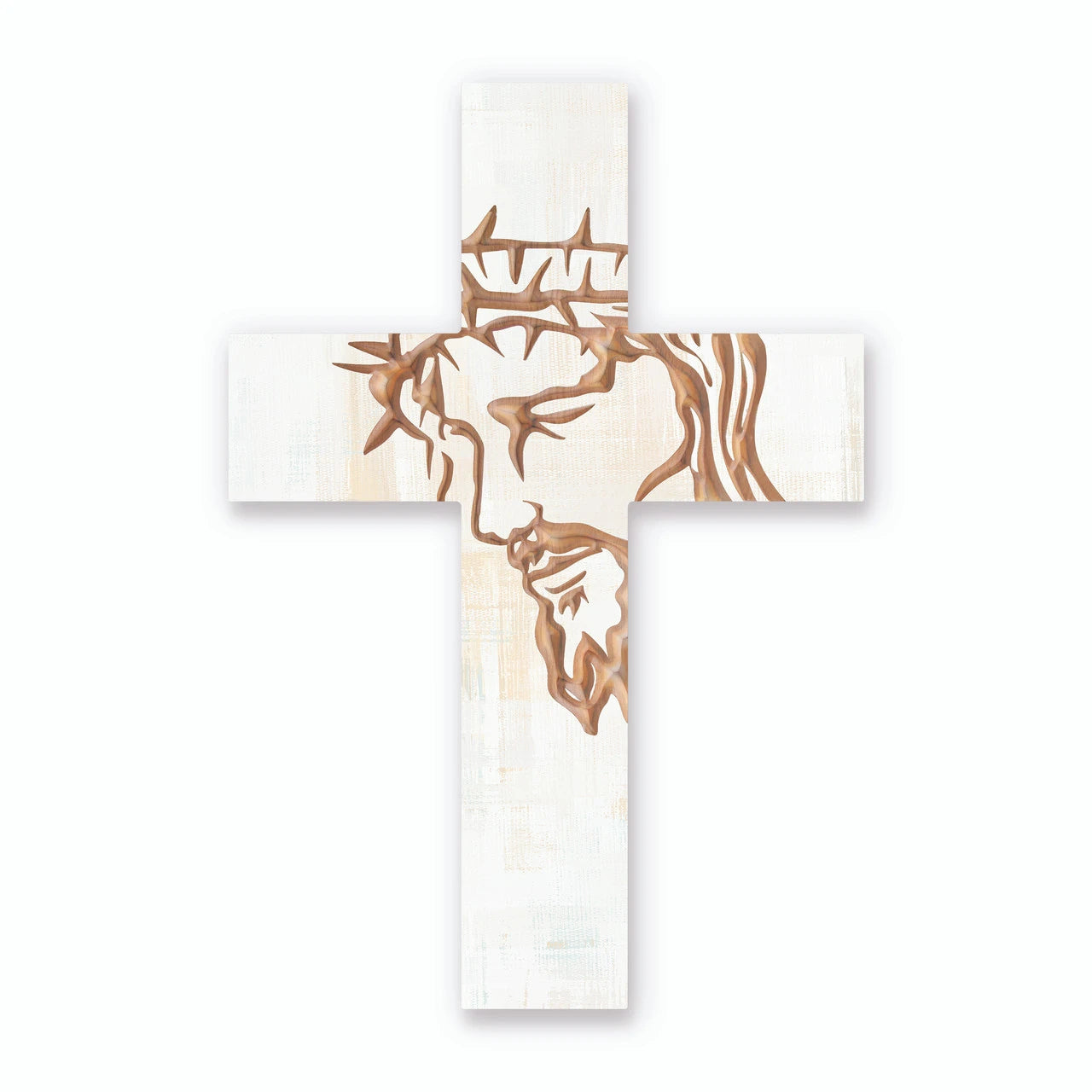 Carved Cross Of Faith Collection White Cross - Jesus - 10.75x16 Extra Large
