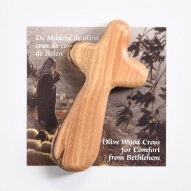 Olive Wood Comfort Cross small
