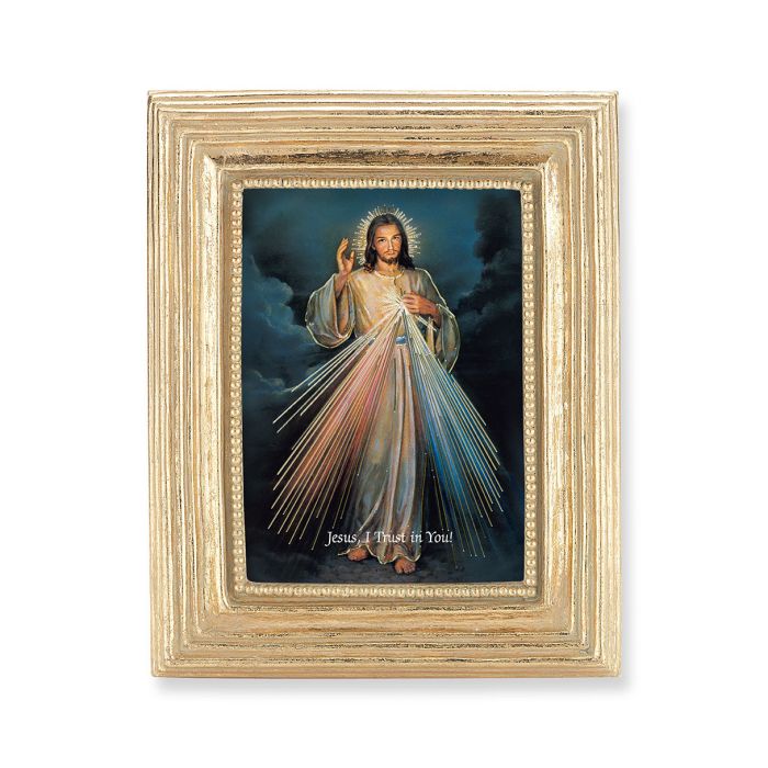 Divine Mercy Print in Gold Frame