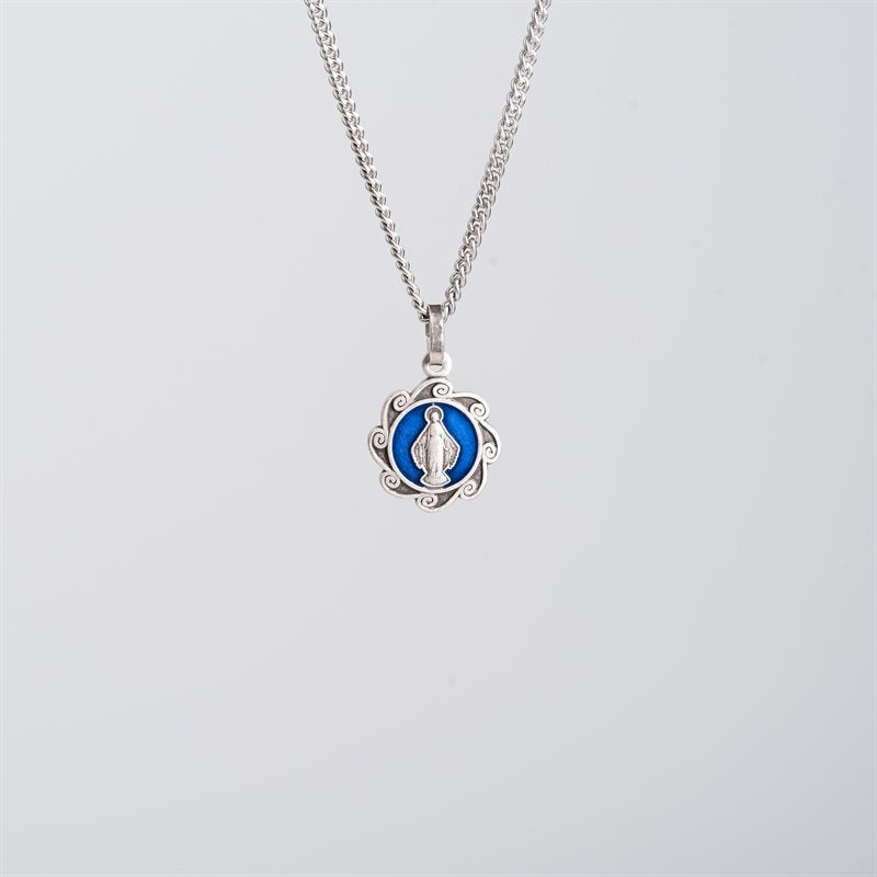 Silver Plated Miraculous Medal on chain