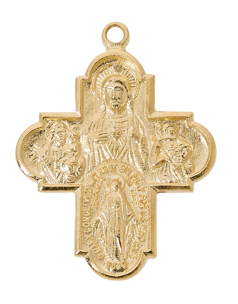 GOLD OVER PEWTER 4-WAY W/ 18" CHAIN